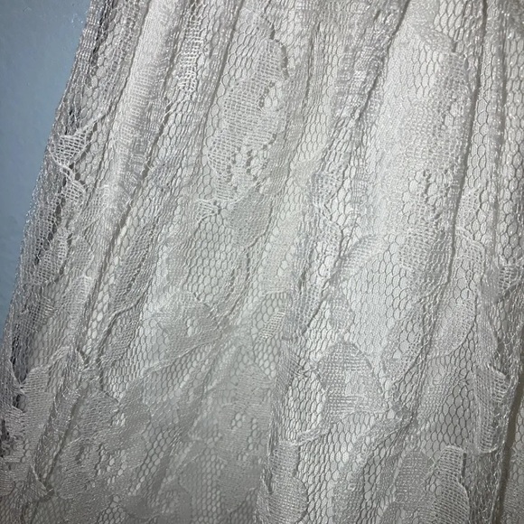 Gunne Sax Full Lace White Open Back Tea Length Dress Wedding Size 3 - Picture 3 of 11